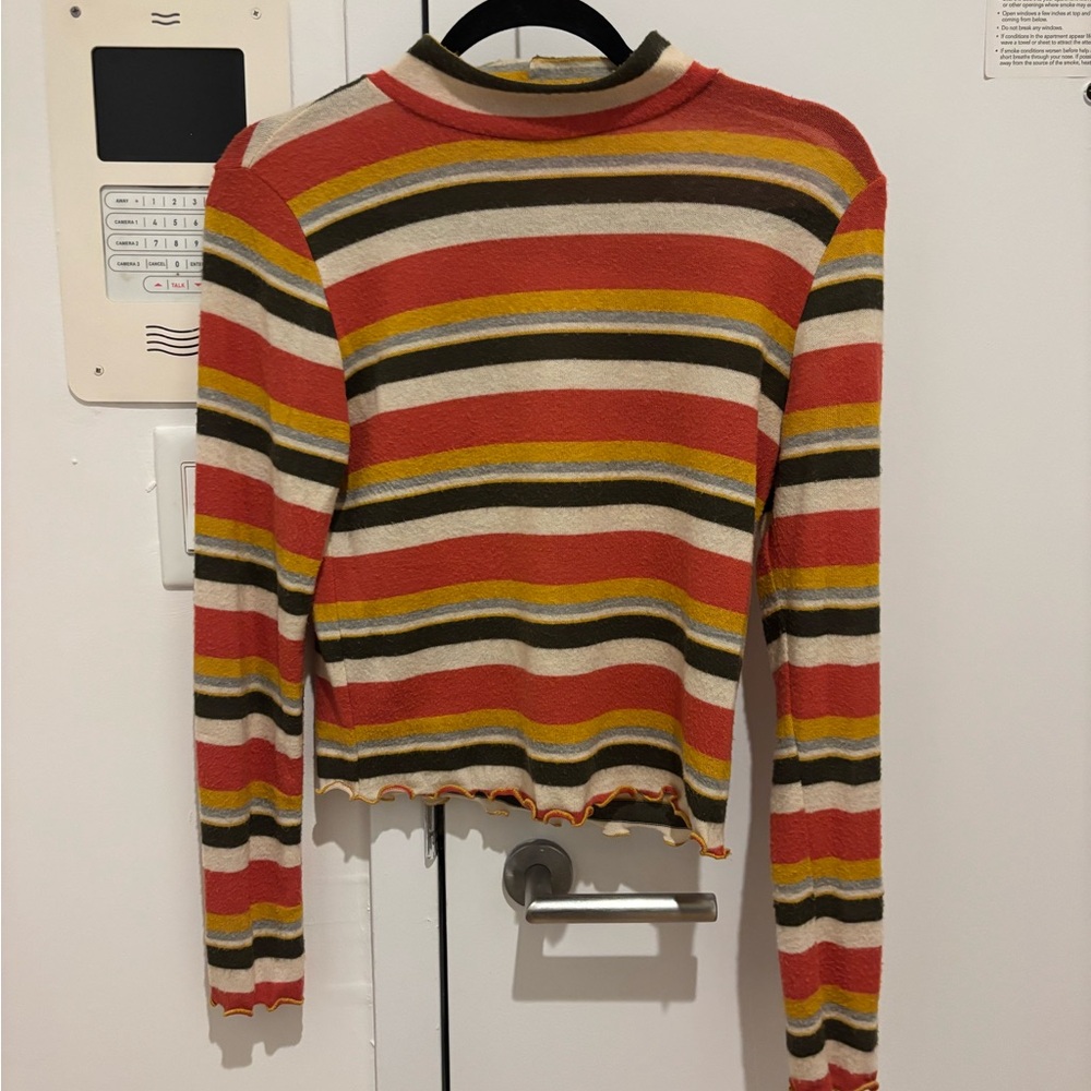 Caution To The Wind Striped Long Sleeve Top